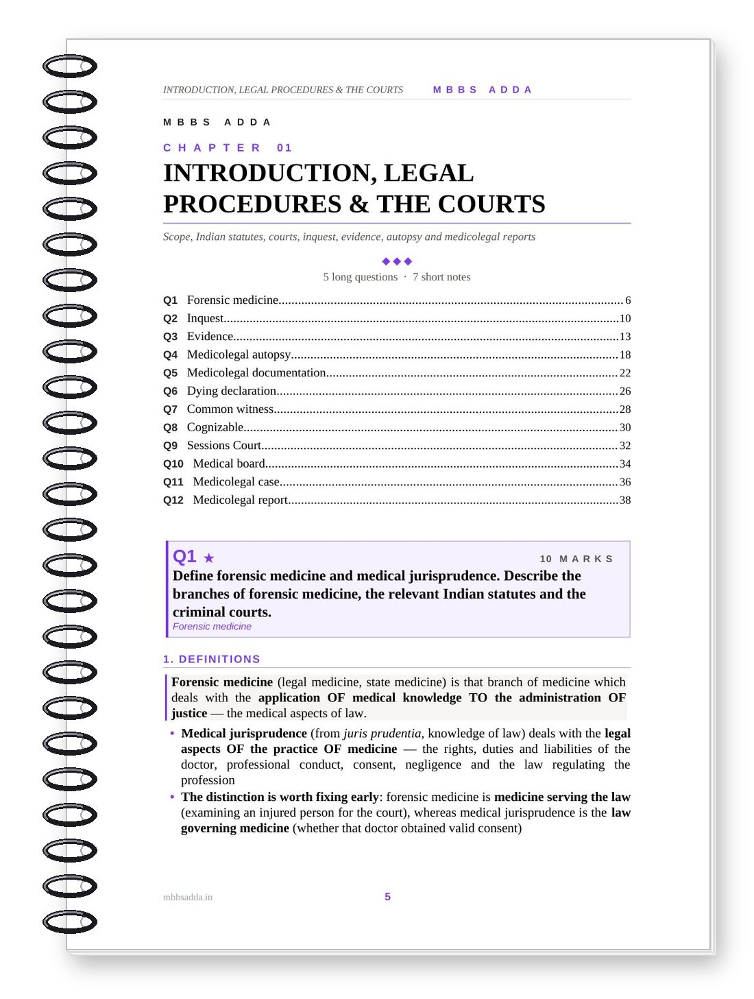 Kavach Forensic Medicine — Sample Chapter Page